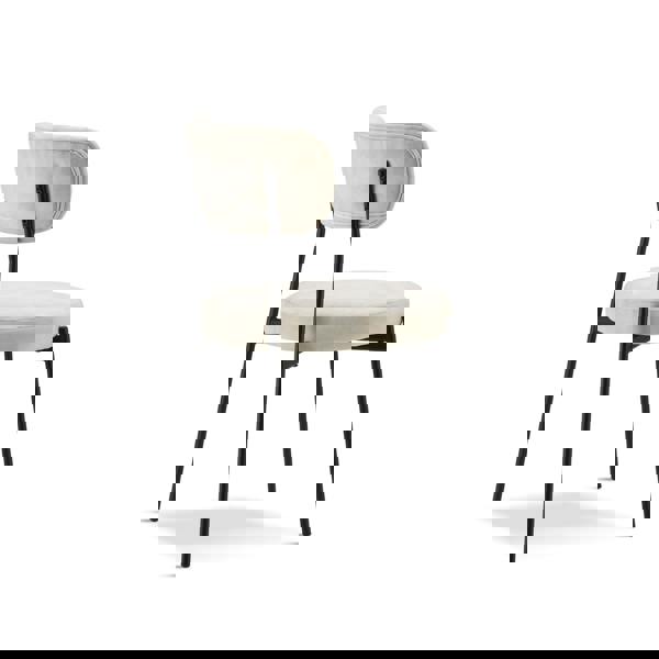 TRL Furniture Arlo Luxe Velvet Dining Chairs – Stackable - Cream (Set of 2)