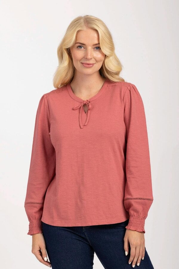 Mudflower Tie Neck Frill Collar Blouse