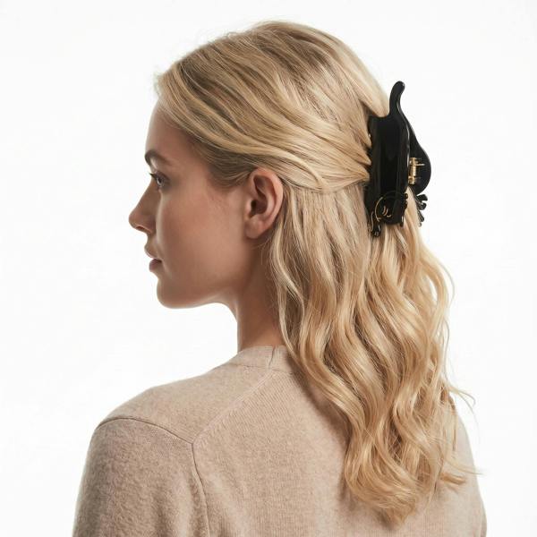 Gold Trip Black Stretching Cat Claw Clip