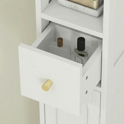 Wyld Haus Extra Tall Bathroom Storage Cabinet With Arched Doors White 185cm