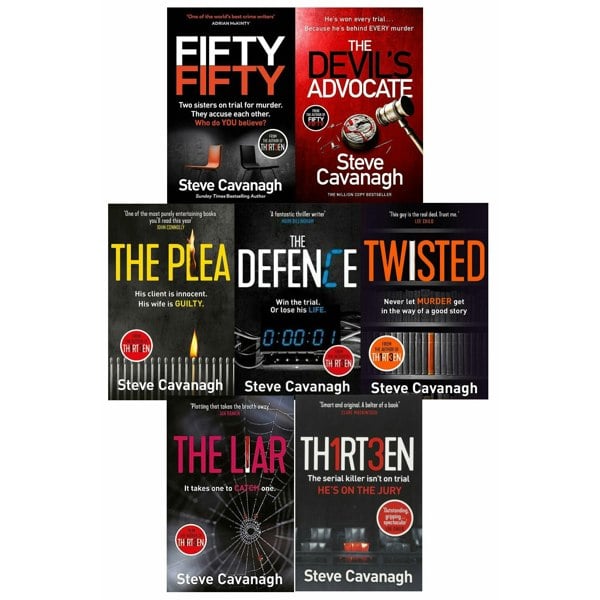 Eddie Flynn Series 7 Books Collection Set By Steve Cavanagh (Twisted,Thirteen, The Defence, The Plea, The Liar, Fifty-Fifty, The Devil's Advocate)