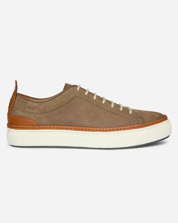Oliver Sweeney Lopes Nubuck Mens Cupsole Trainers - Taupe | CHO | Designer Mens Trainers