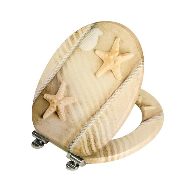 RTS Starfish Sand Wood Soft Close Toilet Seat