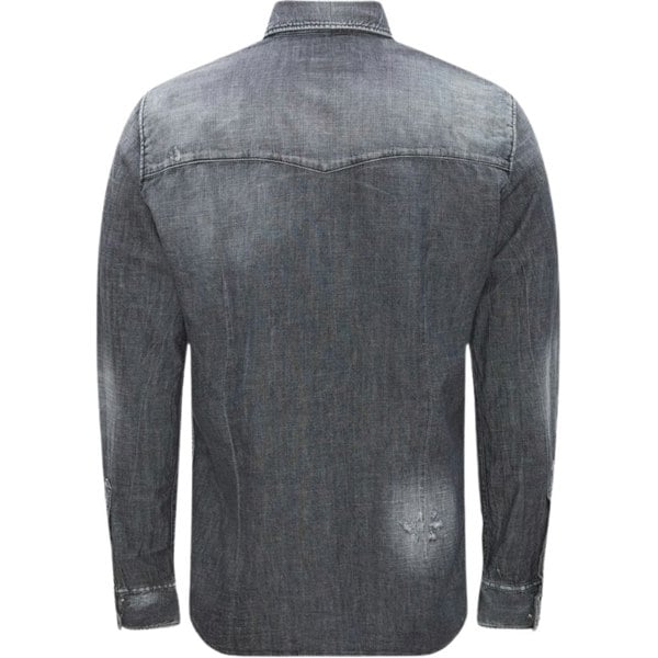 Dsquared2 Fashion Western Faded Grey Denim Shirt M