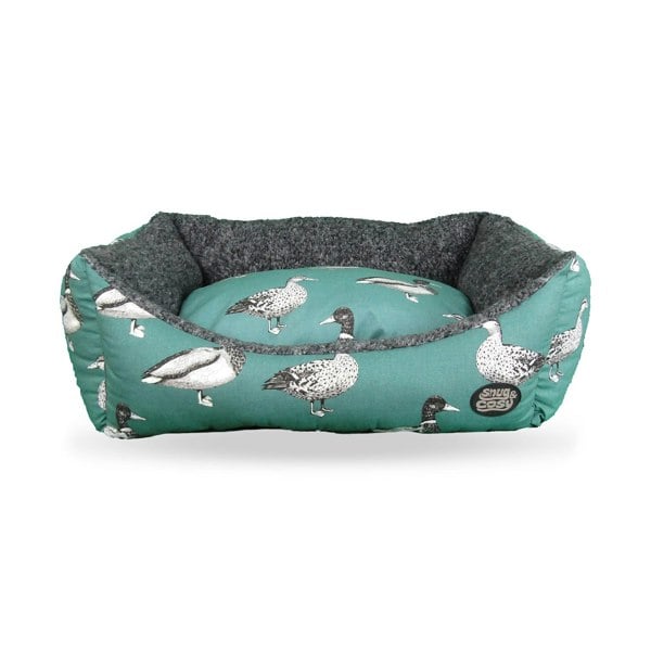 Snug and Cosy Pets Teal Duck Print Bed