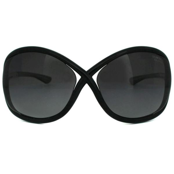 Tom Ford Sunglasses FT0009 Whitney 01D Shiny Black Smoke Grey Polarized