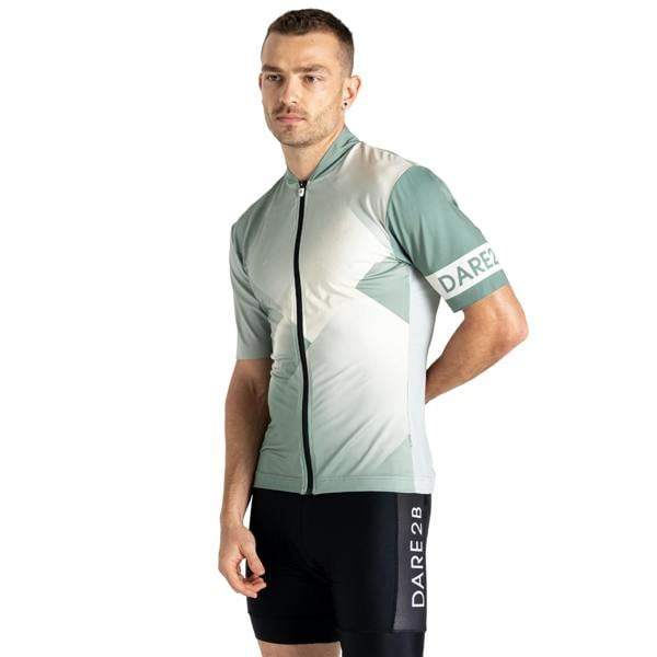 Dare 2B Mens AEP Pedal II Short-Sleeved Top - Hedge Green/Aqua Grey - 
