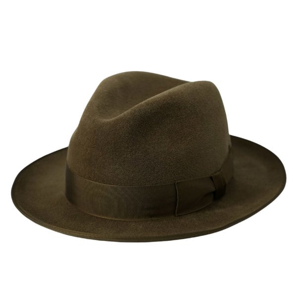 Gamble & Gunn Milligan Luxury Handmade Fur Felt Fedora - Sandy Brown