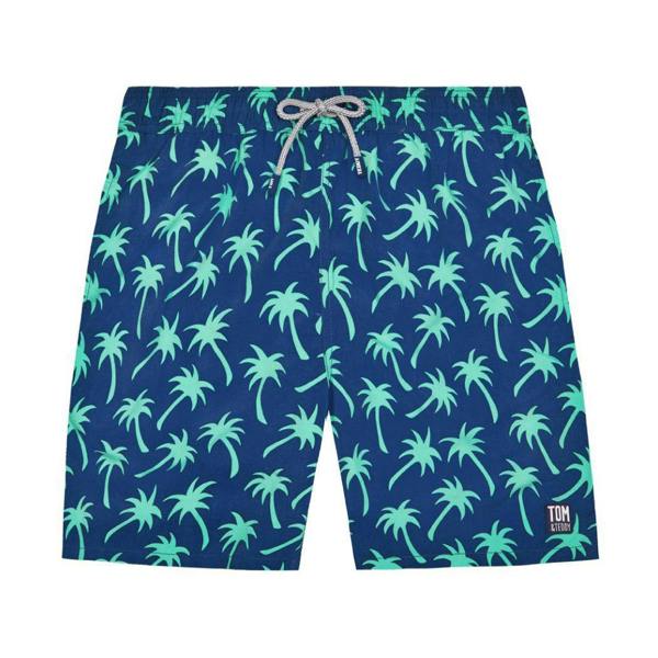 Tom & Teddy Navy & Spring Green Palms