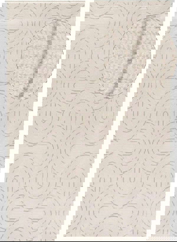 Living Room rug, grey-cream colours, geometric, practicality in mind, the rug is anti-allergic.