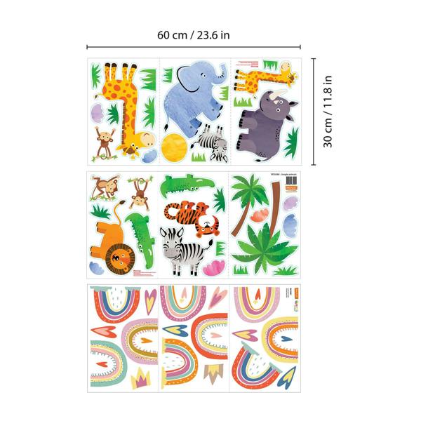 WALPLUS Contemporary Furniture Unit | Safari Animals With Cute Rainbows with Functional Design | C2W0193, WS5098, WS3082