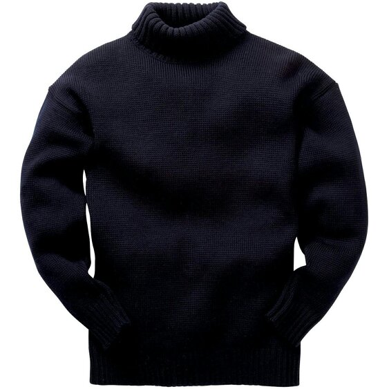 Scotts of Stow Merino Wool English-Made Traditional Submariner Sweater - Navy