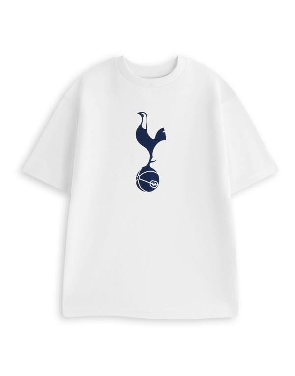 Tottenham Hotspur Mens White Logo Short Sleeve Long Leg Pyjama Set