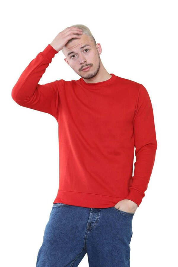 Men's Classic Red Sweatshirt - Casual Comfort and Stylish Fit