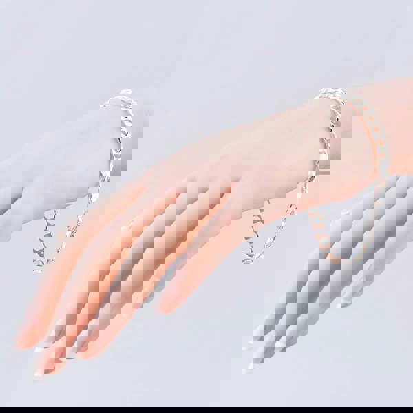 T. H. Baker Sterling Silver Flat Square Curb Bracelet 20cm 8.23.4453