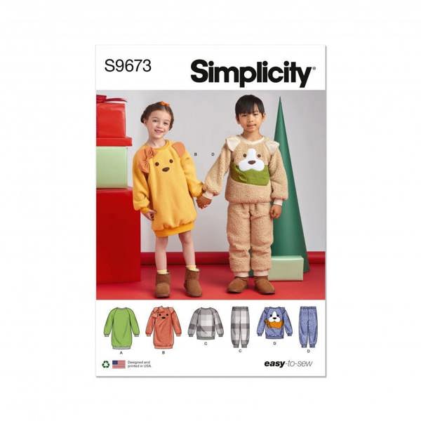 Simplicity Sewing Pattern 9673, Dresses, Tops, Trousers for Kids, A (3-4-5-6-7-8) - Easy