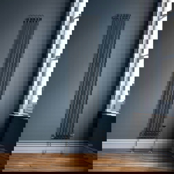 Monstershop Traditional 2 Column Radiator - 1800 x 382mm - Anthracite Grey