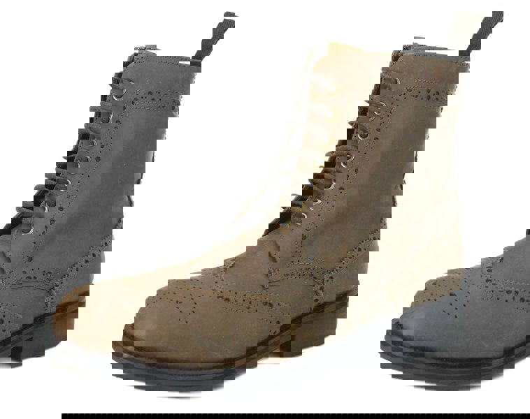 Frank James Benchgrade Cotswold Leather Welted Lace Up Brogue Rubber Sole Dealer Boots