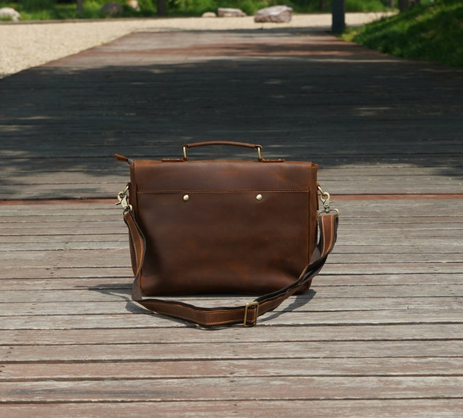 Touribag Leather Messenger - Dark Brown