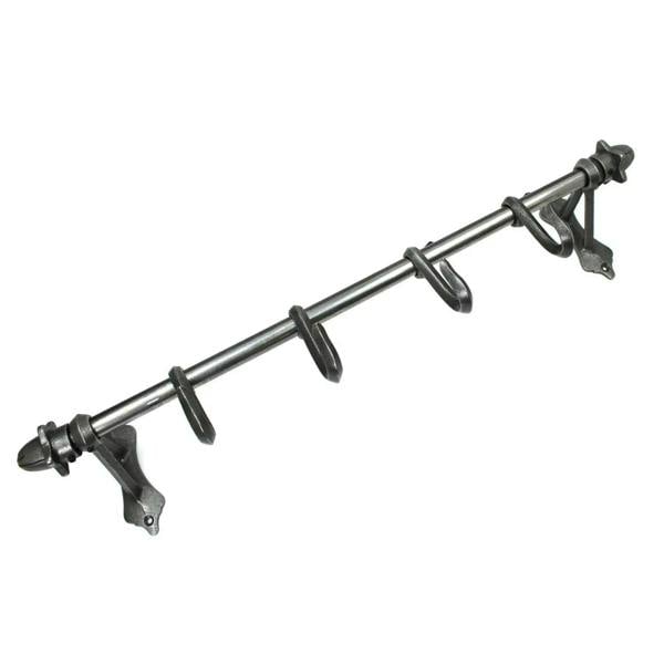 Antique Cast Iron Hook Rail With Acorn Finials - 4 Hooks