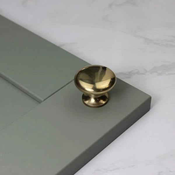 Solid Brass Cabinet Knob - 35mm Diameter