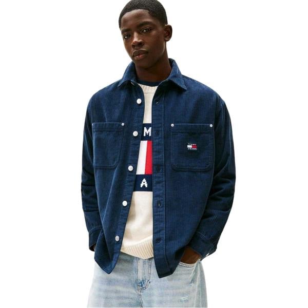 Tommy Jeans Mens Corduroy Overshirt - Navy - 