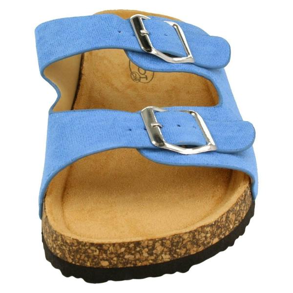 Spot On Ladies Spot On Double Buckle Detailed Mule Sandals F00412