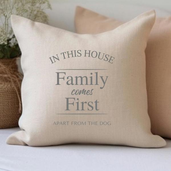 Personalised Family Comes First Cushion