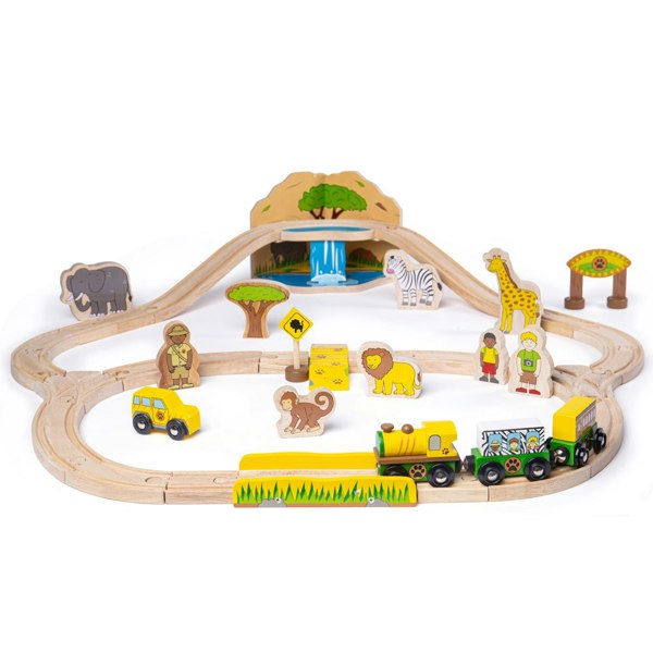 Bigjigs Rail Wooden Safari Train Set - 38 Pieces