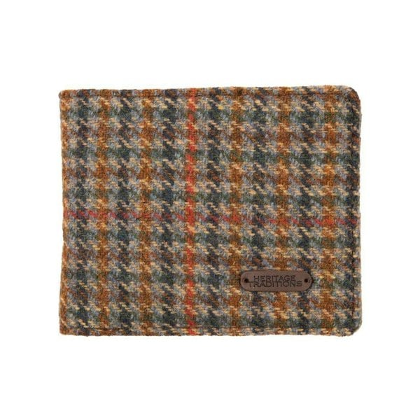 Heritage Traditions Tweed Wallet with Leather Effect Detail