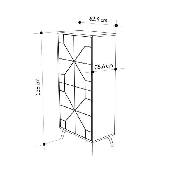 Decortie Dune Multipurpose Storage Cabinet Space-Saving Storage Solution White 136cm