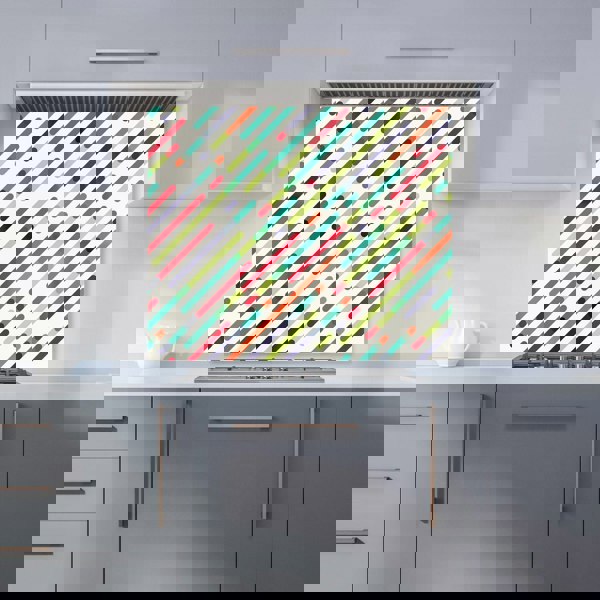 Warren Reed - Designer Coloured Diagonal Abstract Pattern Kitchen Splashback