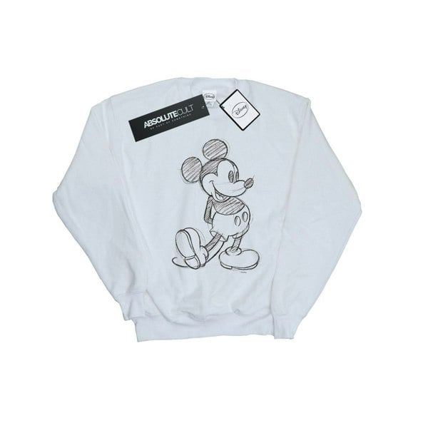 Disney Mens Mickey Mouse Sketch Kick Sweatshirt - White