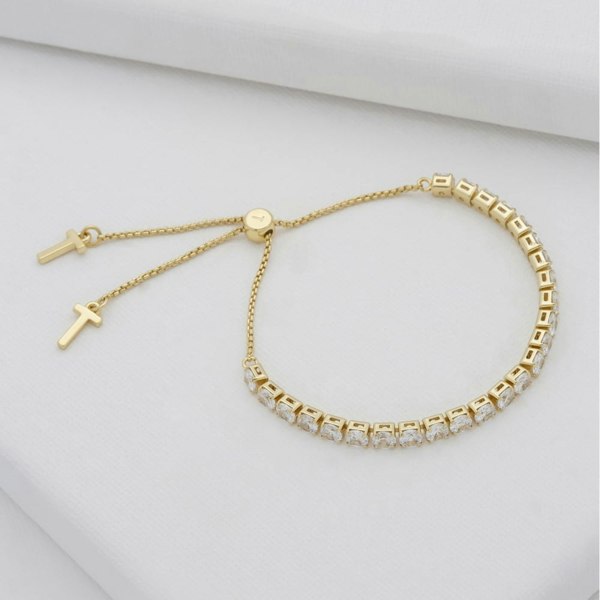 Ted Baker MELRAH Gold Tone Icon Crystal Slider Bracelet TBJ2968-02-02