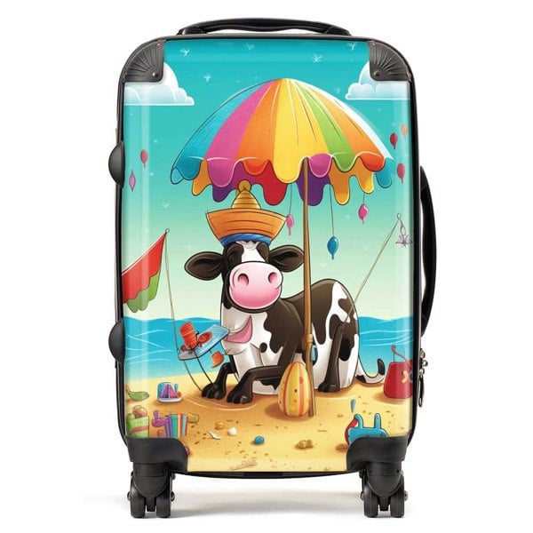 Warren Reed Cow On A Beach Holiday Suitcase