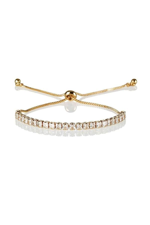 Adjustable Dainty Gold Bracelet for Women with Cubic Zirconia - namana.london