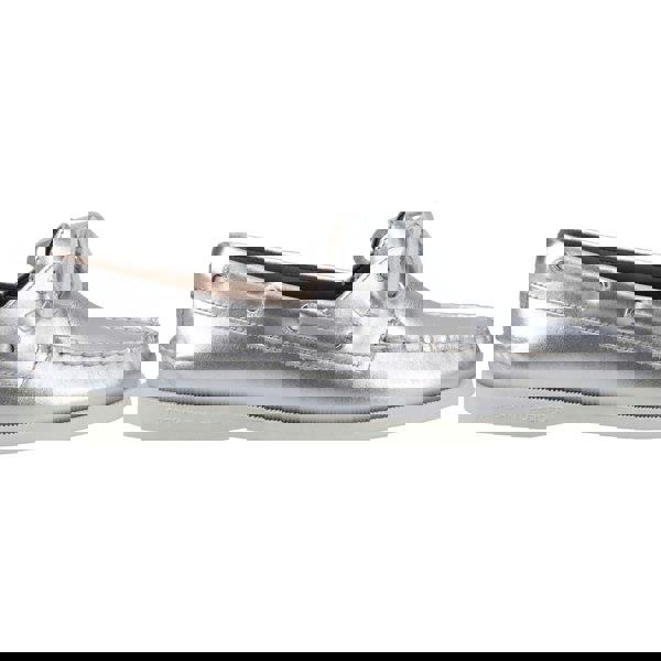 Sperry Authentic 2 Eye Leather Women's Silver Boat Shoes