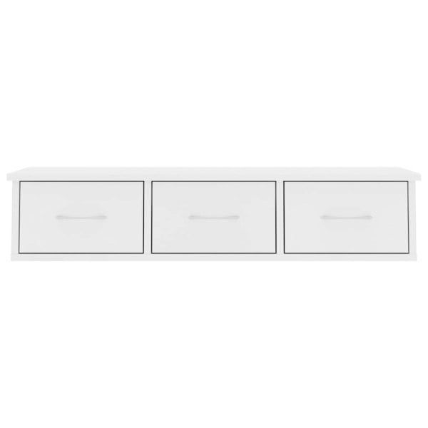 Berkfield Wall-mounted Drawer Shelf White 88x26x18.5 cm Engineered Wood