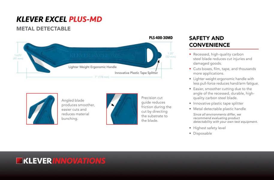 Klever Excel PLUS Metal Detectable (user must test on own equipment) - DaltonSafety