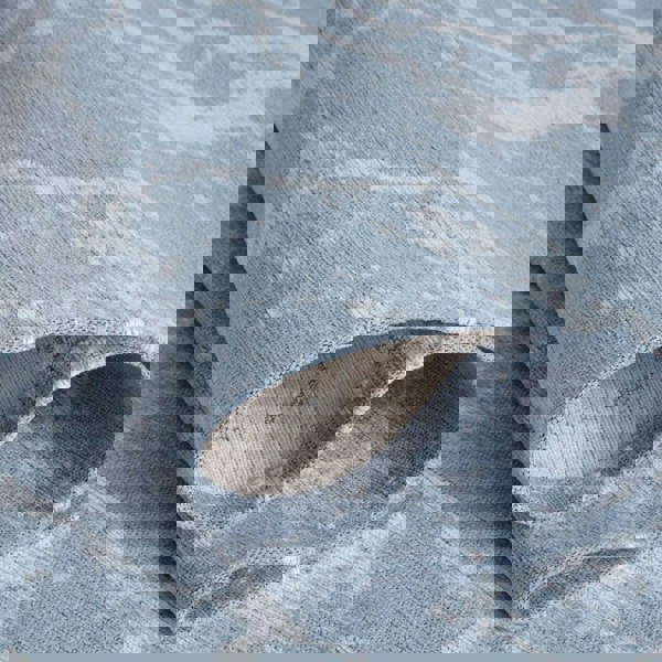 Machine Washable Flatweave Rug Abstract Blue