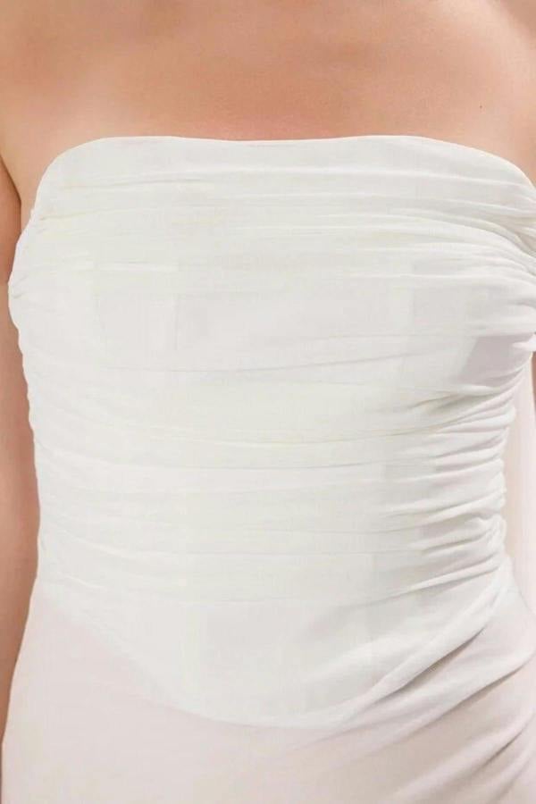 WOVCOR Tulle Knit Maxi Evening Dress with Shawl Detail