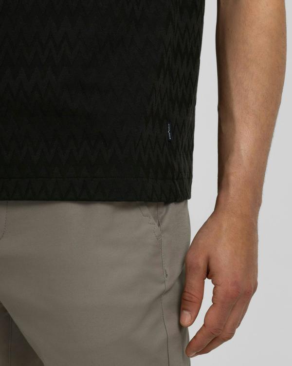 Steel & Jelly Beckton - Zigzag Textured Polo Shirt