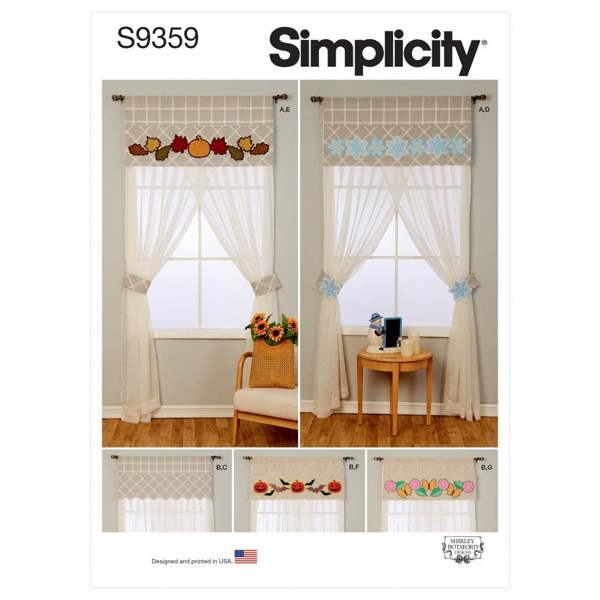 Simplicity Sewing Pattern 9359, Curtains OS (One Size) - Intermediate