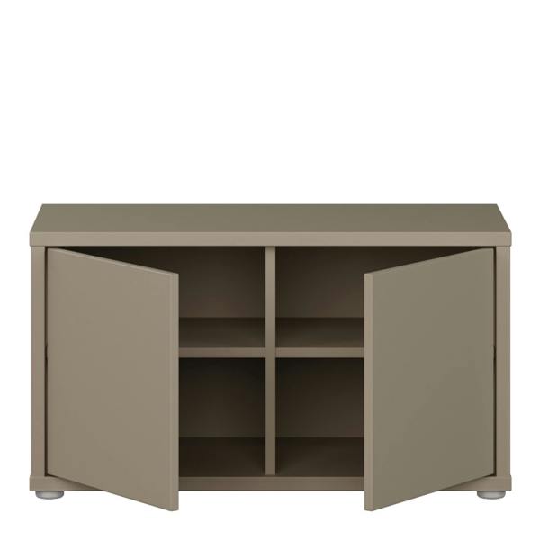 Furniture To Go Alice Springs Bench with 2 Doors Push-to-Open in Taupe