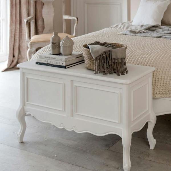Statement Furniture Juliette Wooden Carved Blanket Box French Bedroom Storage Assembled