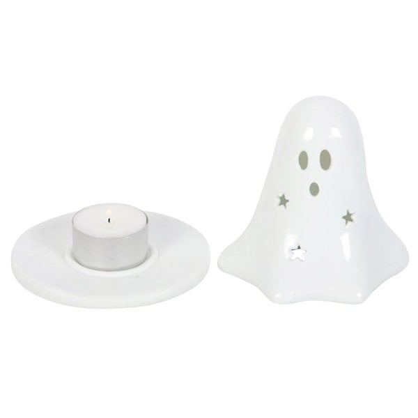 Serano Ceramic Ghost Tealight and Incense Cone Holder