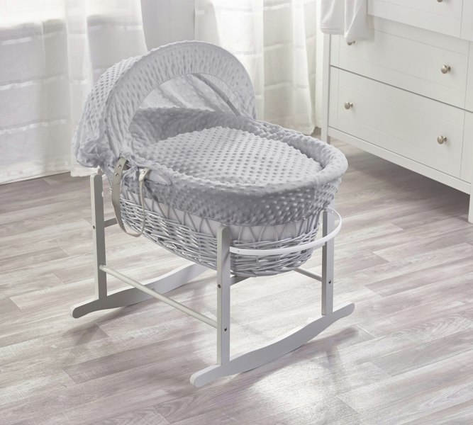 Kinder Valley Grey Dimple Grey Wicker Moses Basket