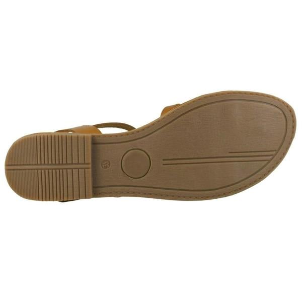 Leather Collection Ladies Leather Collection Flat Strappy Sandals F00196