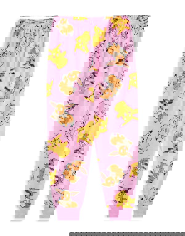 Pokemon Girls Pink Pikachu & Eevee Multi-Pack of 2 Short Sleeve Long Leg Pyjama Set