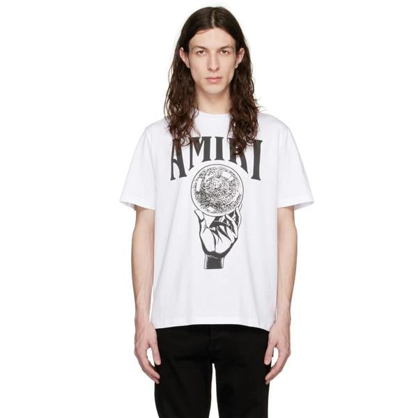 Amiri Crystal Ball Printed T-Shirt   in  White